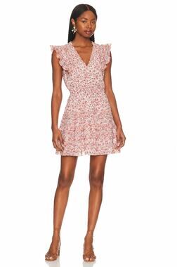 Poupette St. Barth Paulina Mini Dress Pink Cerise Size Small